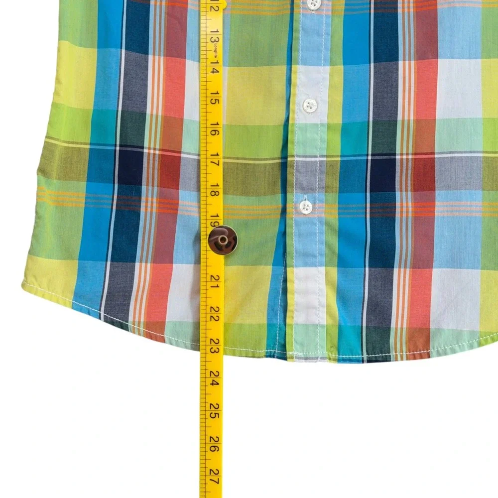 Nautica Boys Size‎ 8 Multicolor Plaid Short Sleeve Button Down Shirt Preppy